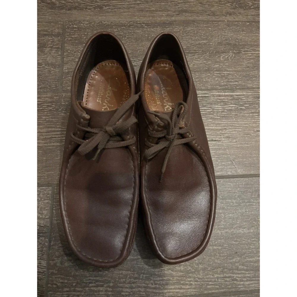 Clarks Wallabees Brown Leather Lace Up Shoes Men's Size 10M Medium 32248 IRELAND